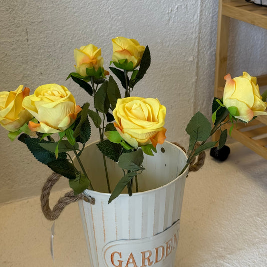 Rose Yapay Buket Sarı 6 Adet 50 cm
