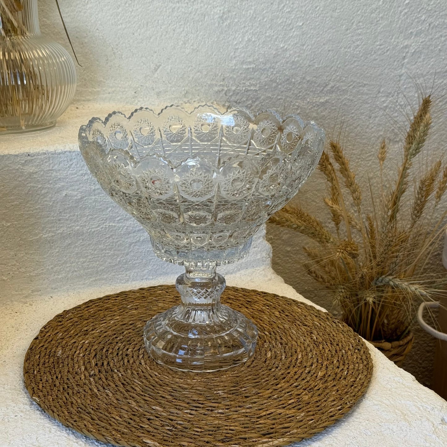 Sakura Ayaklı Kristal Kase Meyvelik 24 cm