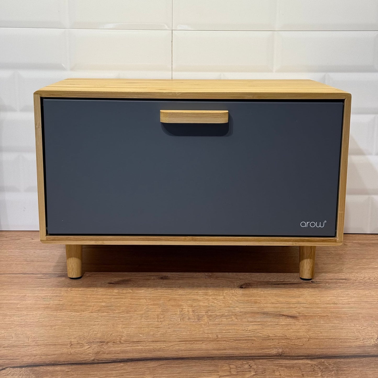 Eva Ayaklı Bambu Ekmeklik Gri