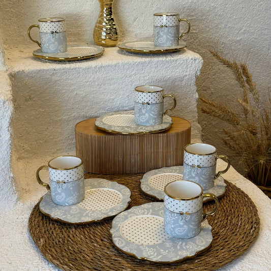 Piante Porselen Kahve Fincan Takımı 6 Kişilik