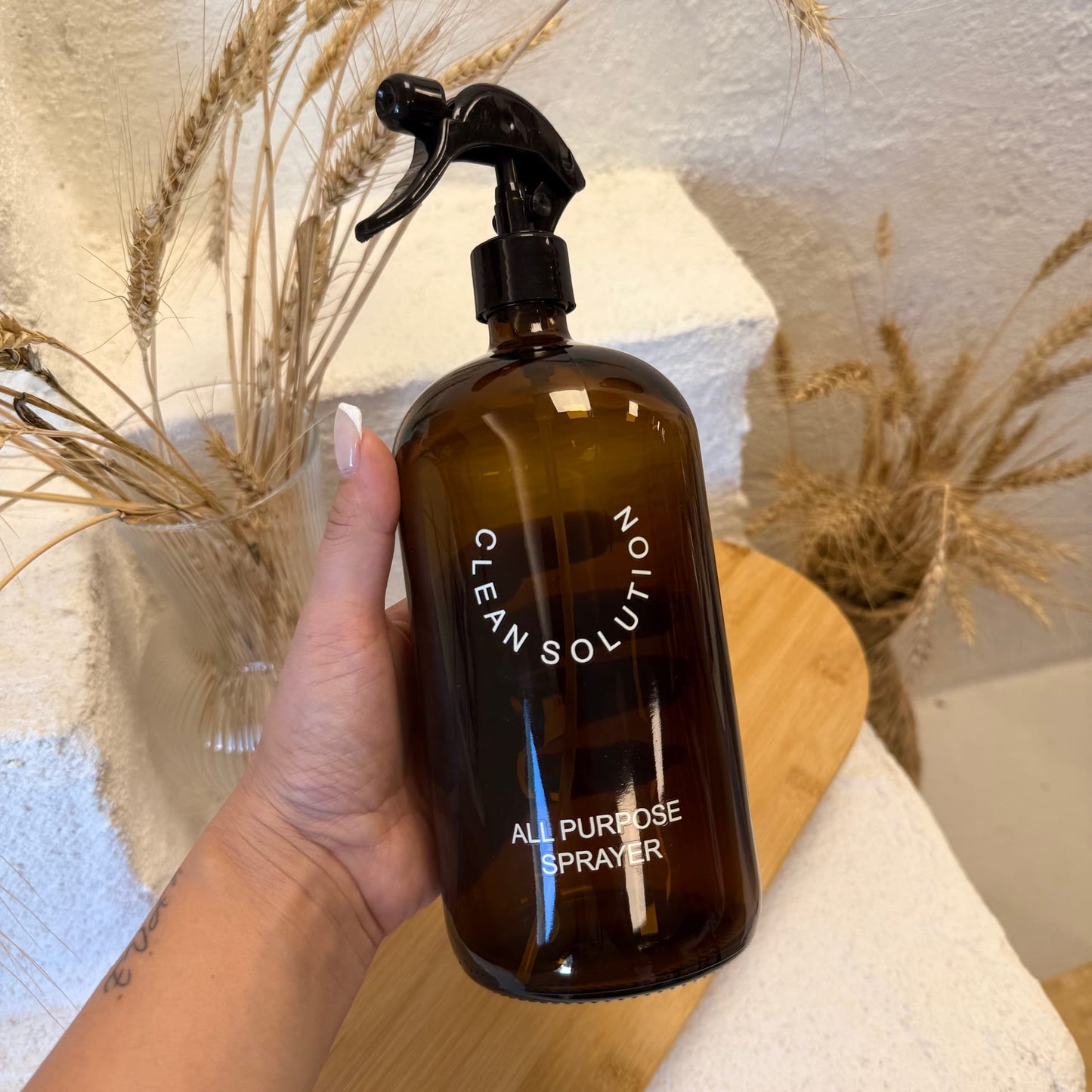 Amber Cam Sprey Şişe ve Sıvı Sabunluk Set (SÜPER FİYAT)