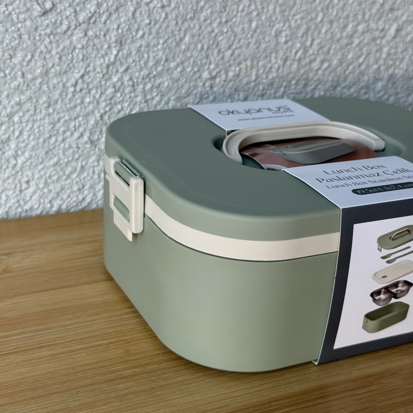 Okyanus Lunch Box Paslanmaz Çelik Yeşil 19,5x14,3x7,4 CM