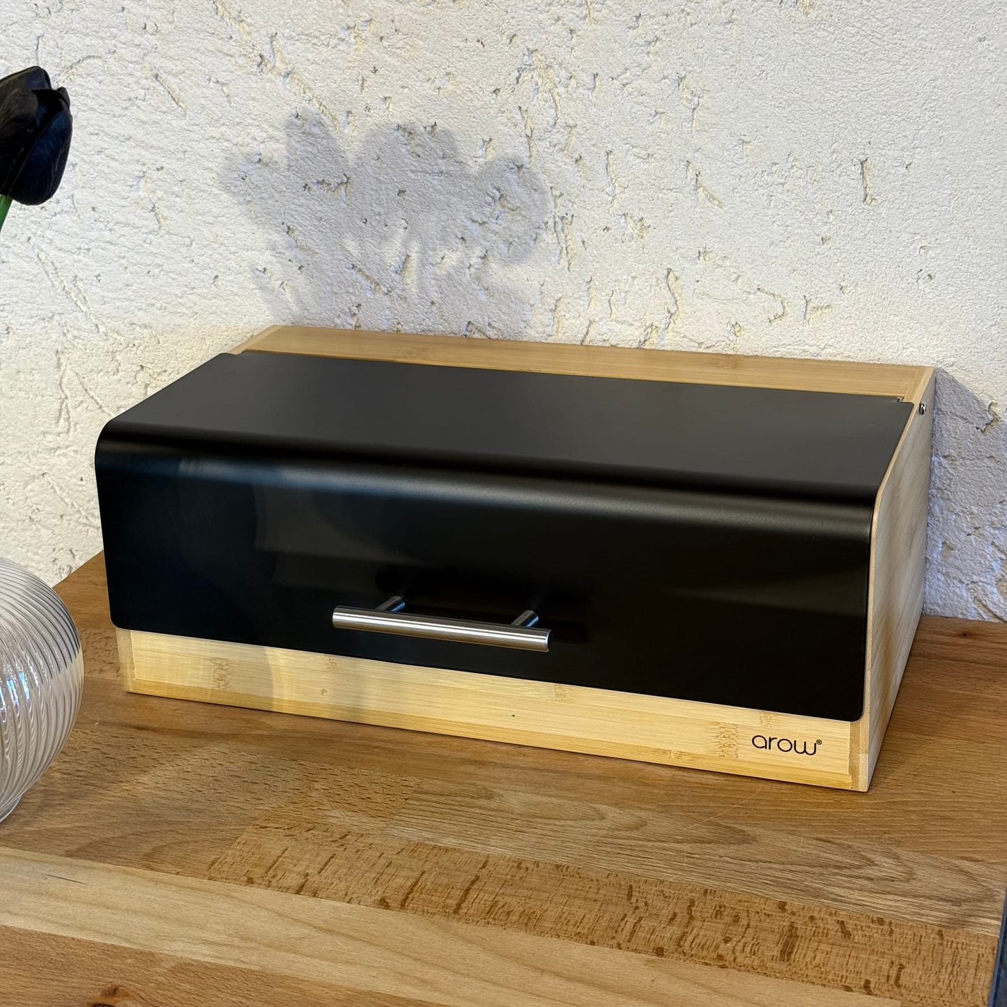 Alga Bambu Büyük Boy Ekmek Kutusu Siyah