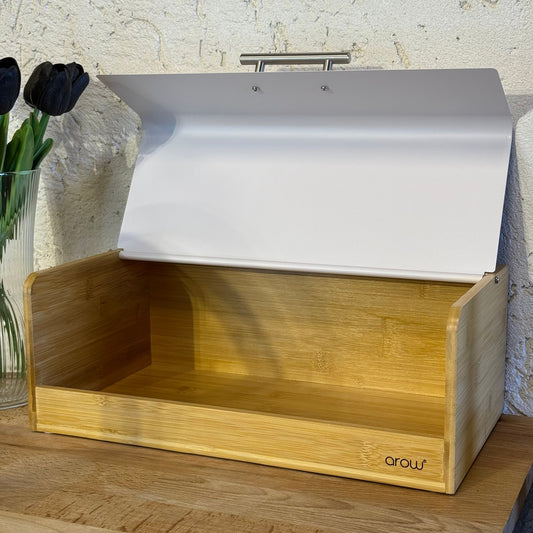 Alga Bambu Büyük Boy Ekmek Kutusu Krem