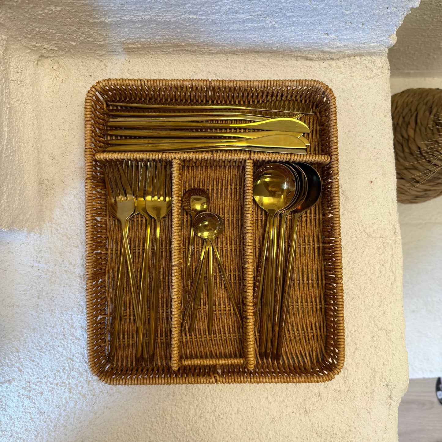 Dama Rattan Bölmeli Çekmece İçi Kaşıklık 30x25x4,5 cm