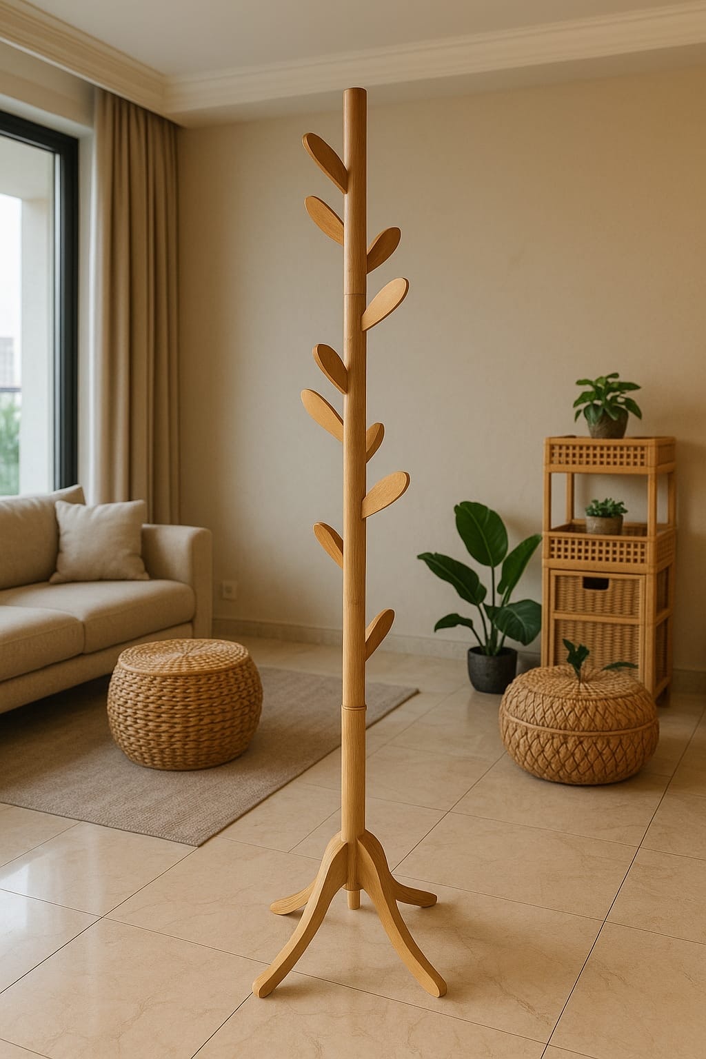 Elbis Bambu Ayaklı Demonte Askılık Portmanto 1.73 cm