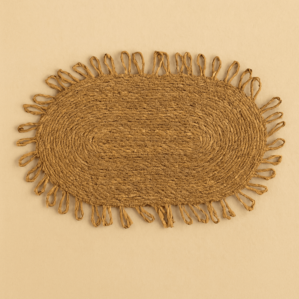 SVR 6 Adet Set Püskülü Oval Amerikan Servisi Hasır