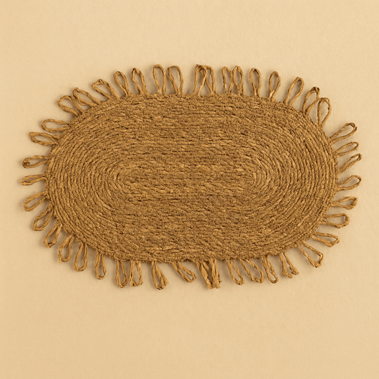 SVR 6 Adet Set Püskülü Oval Amerikan Servisi Hasır