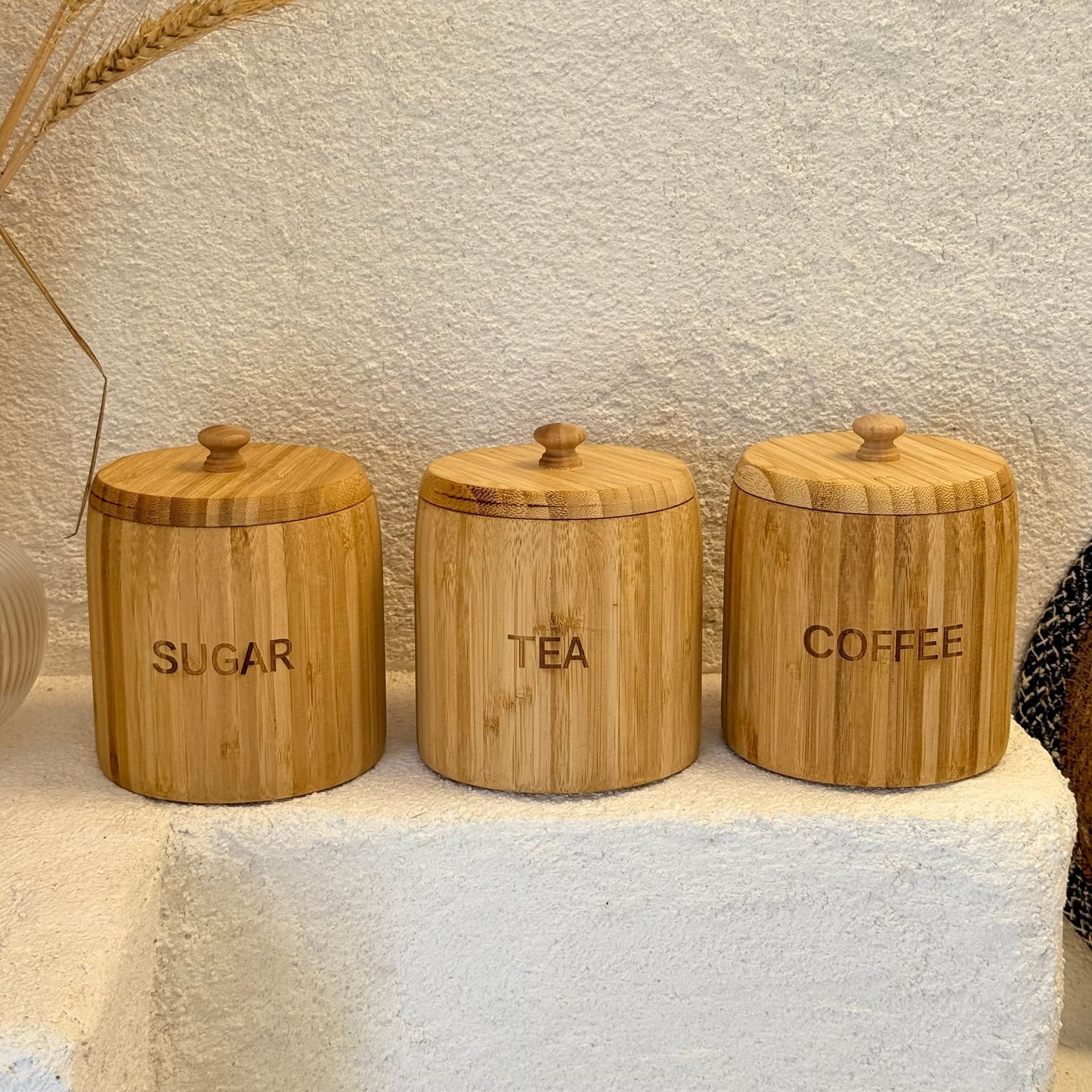 Miena Bambu Tombul Kavanoz Baharatlık Seti (Süper Fiyat)