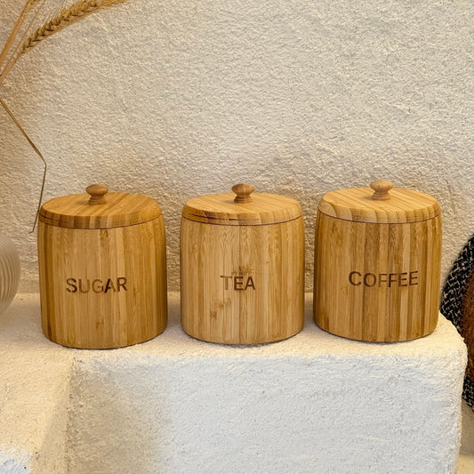 Miena Bambu Tombul Kavanoz Baharatlık Seti (Süper Fiyat)