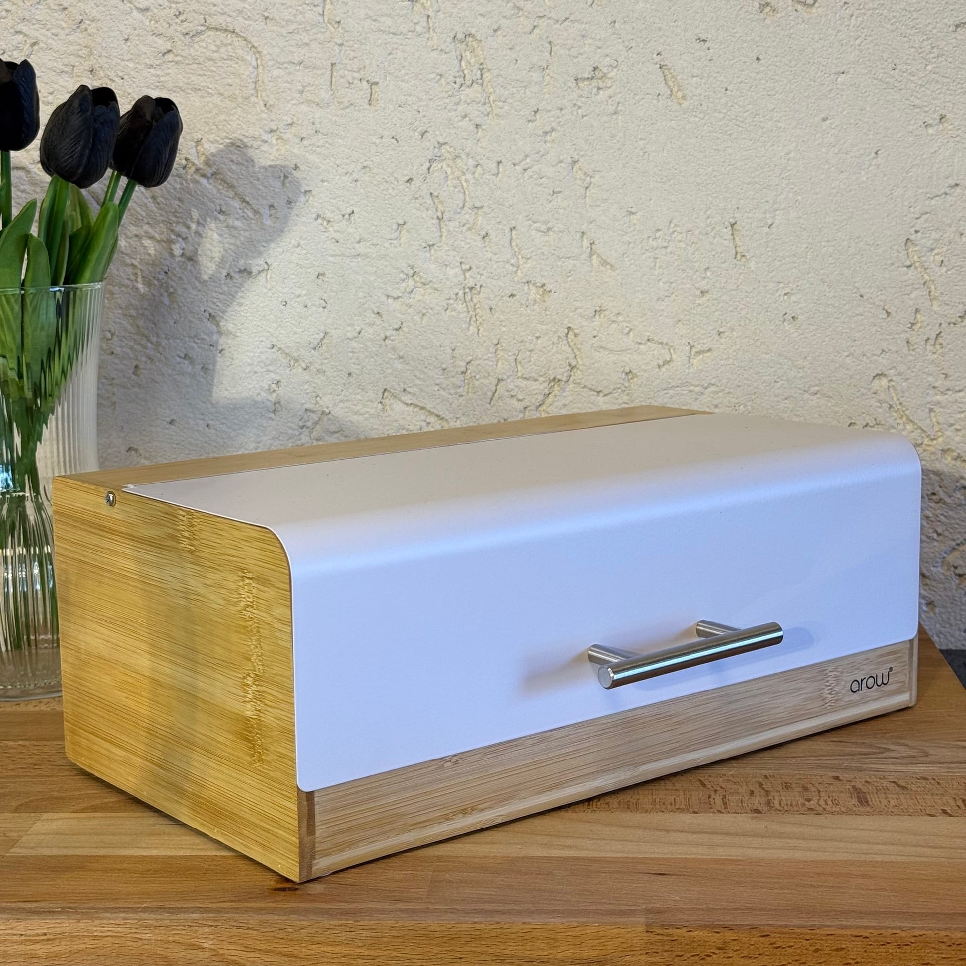 Alga Bambu Büyük Boy Ekmek Kutusu Krem