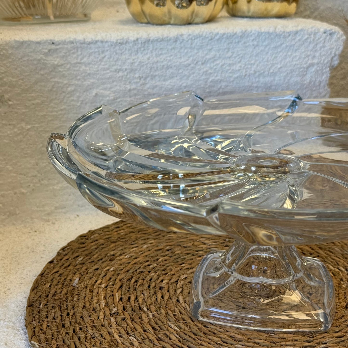 Eleanor Ayaklı Kristal Geniş Kase Sunumluk 31 cm