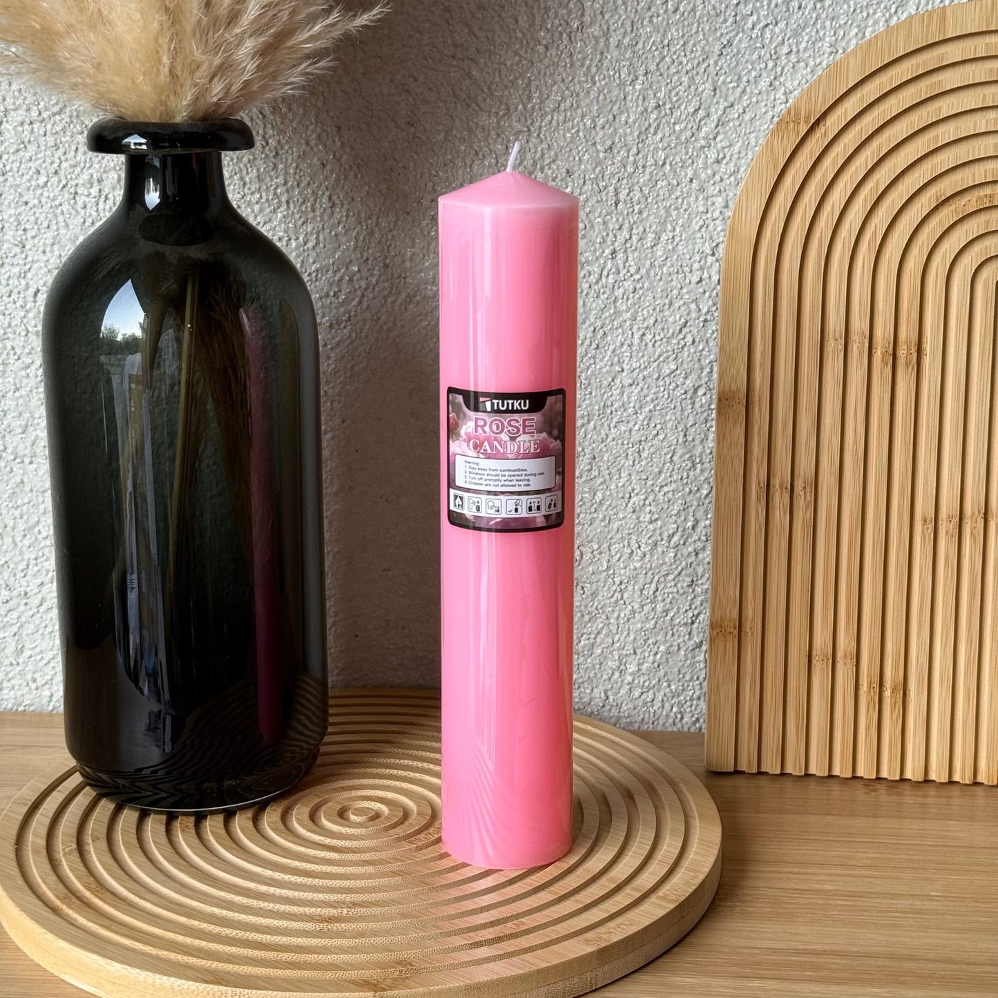 Candle Baton Uzun Mum 25 CM Rose