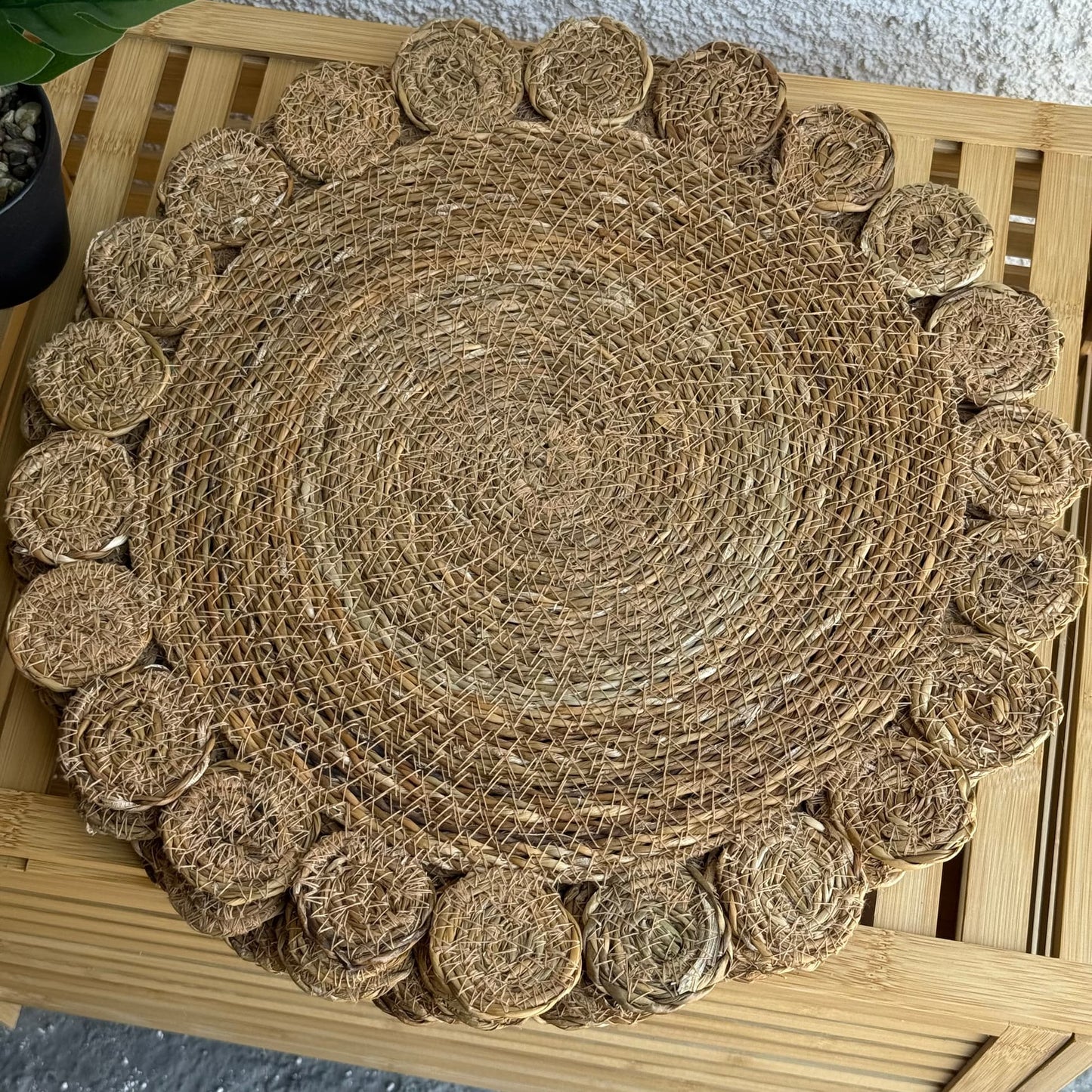 Çiçek Model Hasır Amerikan Servisi 6 Adet