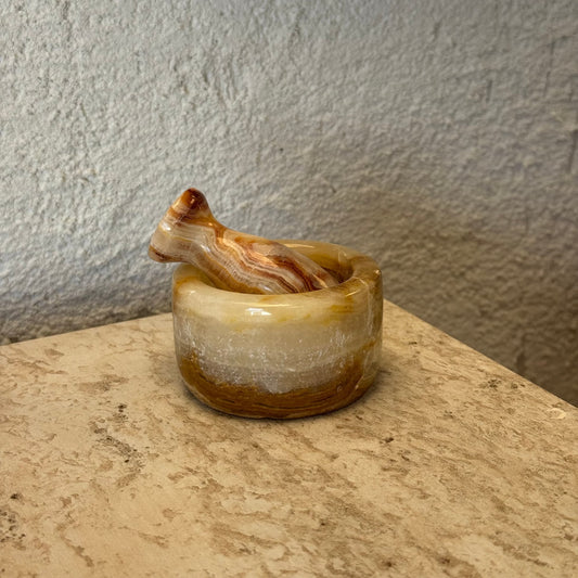 Maru Saf Mermer Küçük Boy Havan 4x7 cm Krem