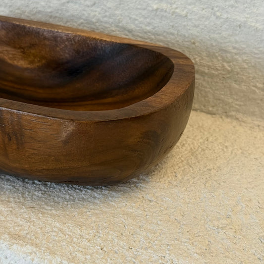 Mars Oval Kalın Akasya Ağacı Sunumluk Kase 23,5x13 cm