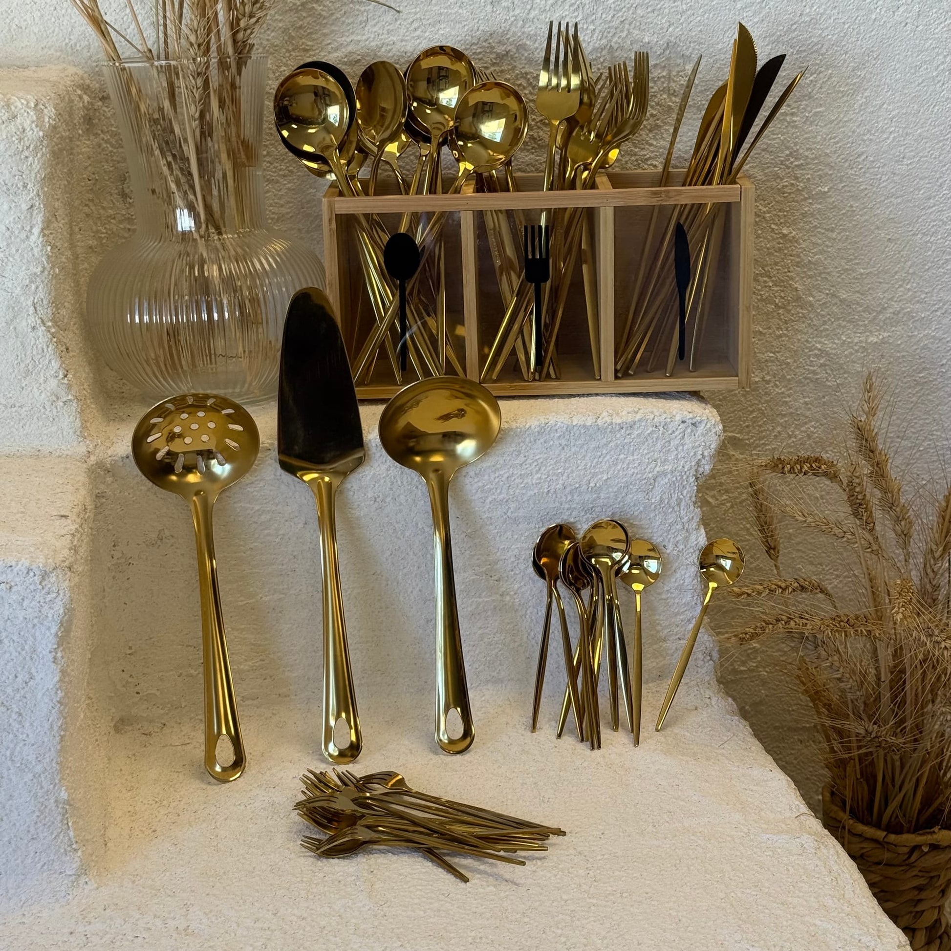 ZRA 60 Parça Çatal Kaşık Bıçak Seti, 3 Parça Kepçe Seti (63 Parça)