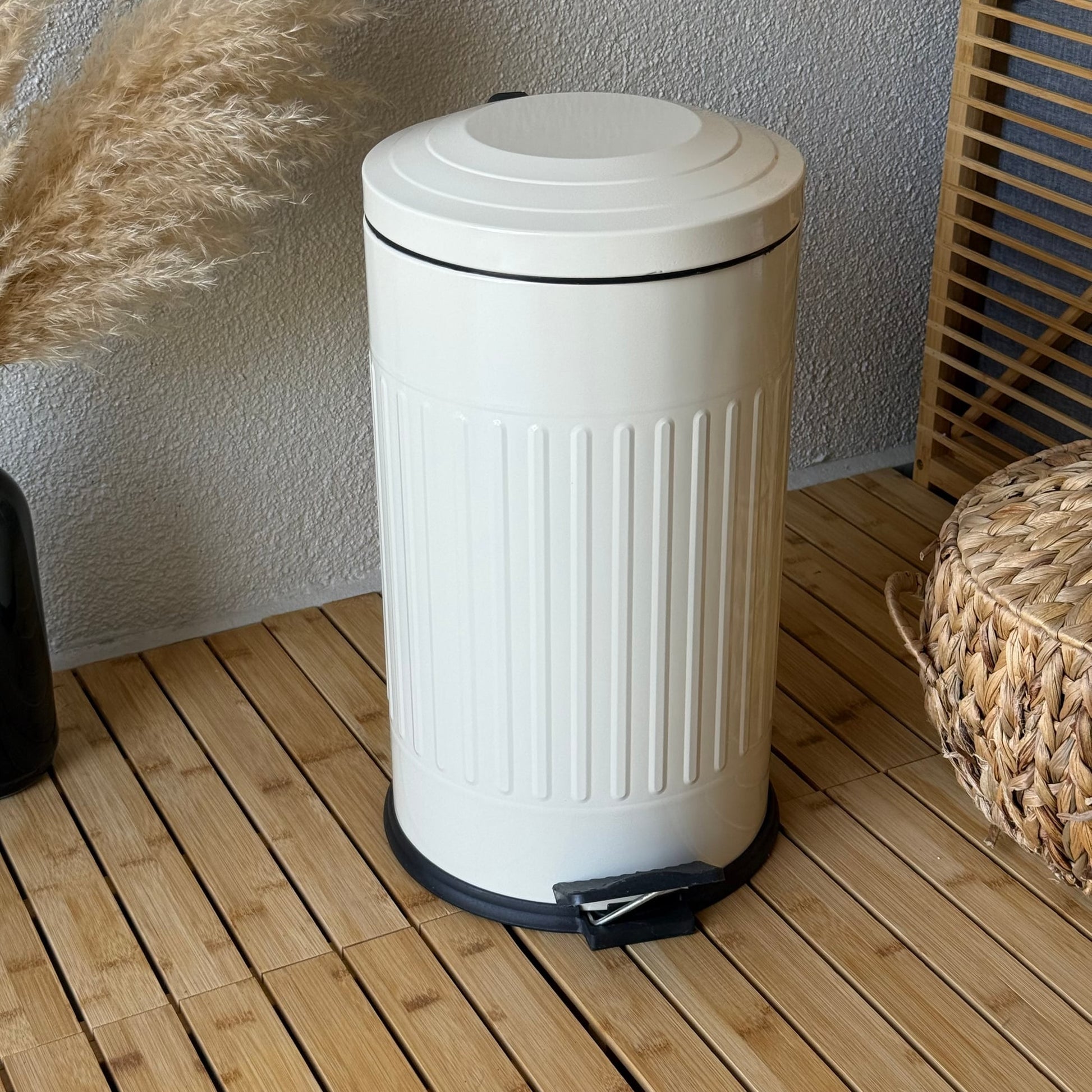 ZRA Vintage Çop Kovası 16 Litre Krem