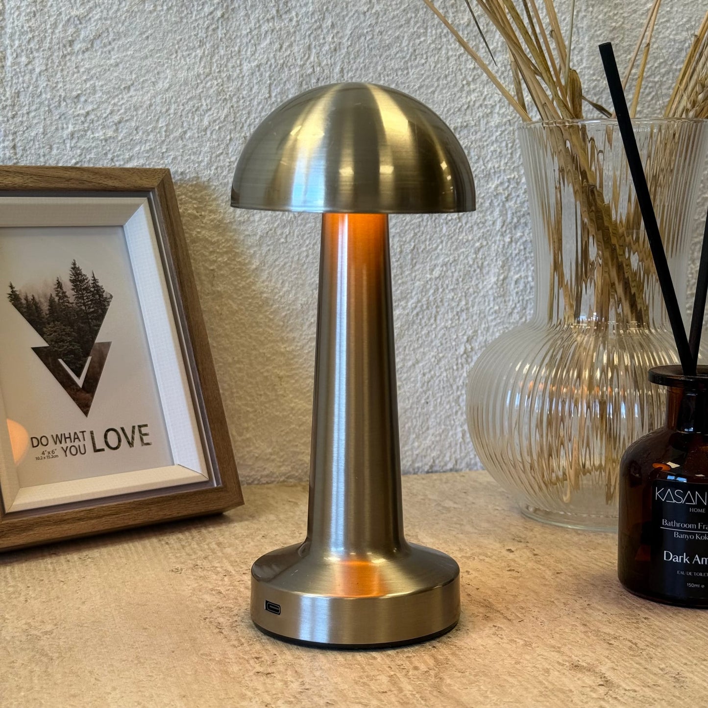 Mira Yuvarlak Masaüstü, 3 Fonksiyonlu Led Lamba Şarjlı 23 cm Gümüş