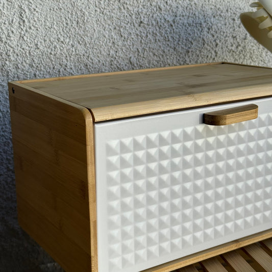 Wilda Bambu Ekmek Kutusu Beyaz