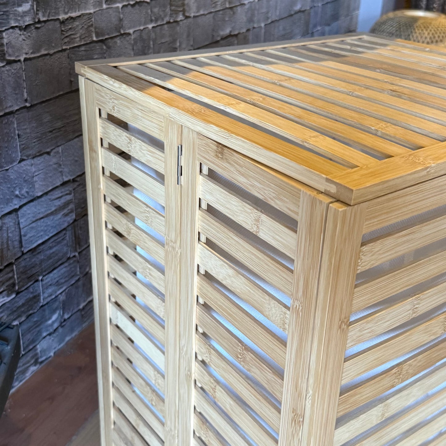 Mery Katlanır Bambu Kirli Çamaşır Sepeti 60x40x45 CM (model:9123)