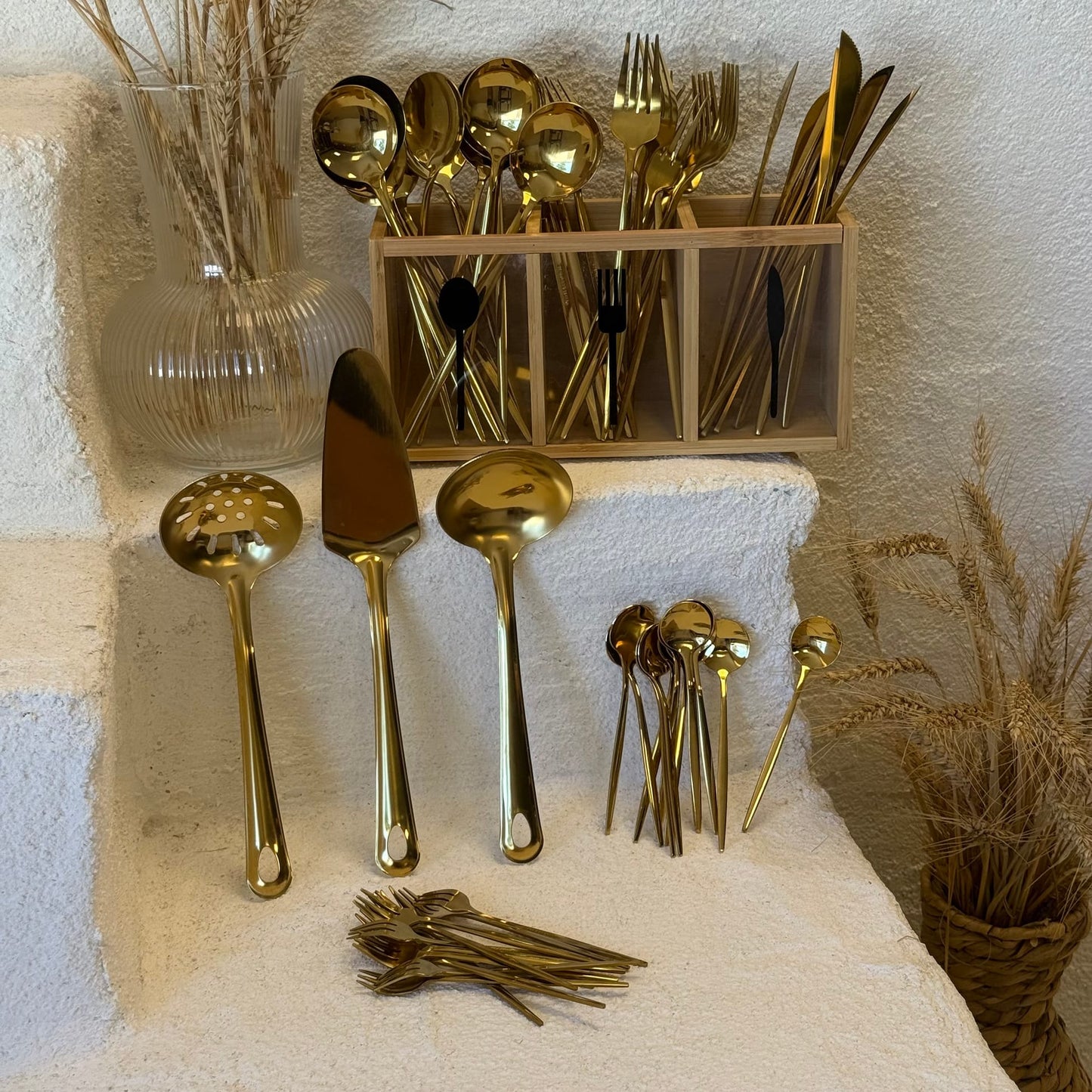 ZRA 60 Parça Çatal Kaşık Bıçak Seti, 3 Parça Kepçe Seti (63 Parça)