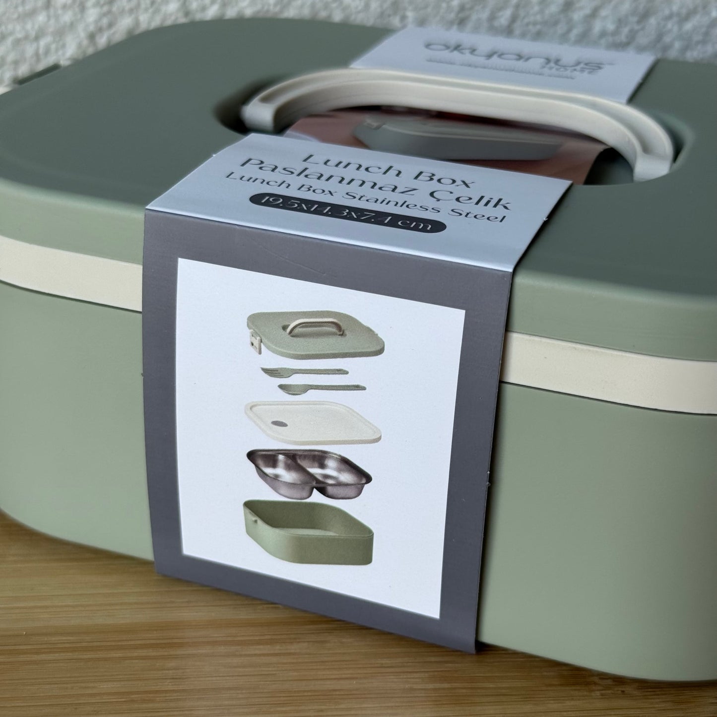 Okyanus Lunch Box Paslanmaz Çelik Yeşil 19,5x14,3x7,4 CM