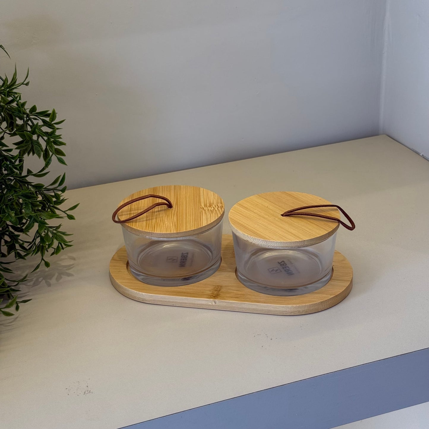 ZBERN Bambu Altlığı İkili Cam Kahvaltılık