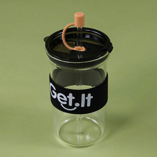 Get It Pipetli Borosilikat Cam Bardağı Siyah 500 ML