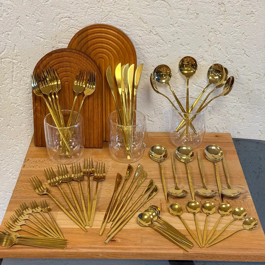 ZRA 60 Parça Çatal Kaşık Bıçak Seti, 3 Parça Kepçe Seti (63 Parça)