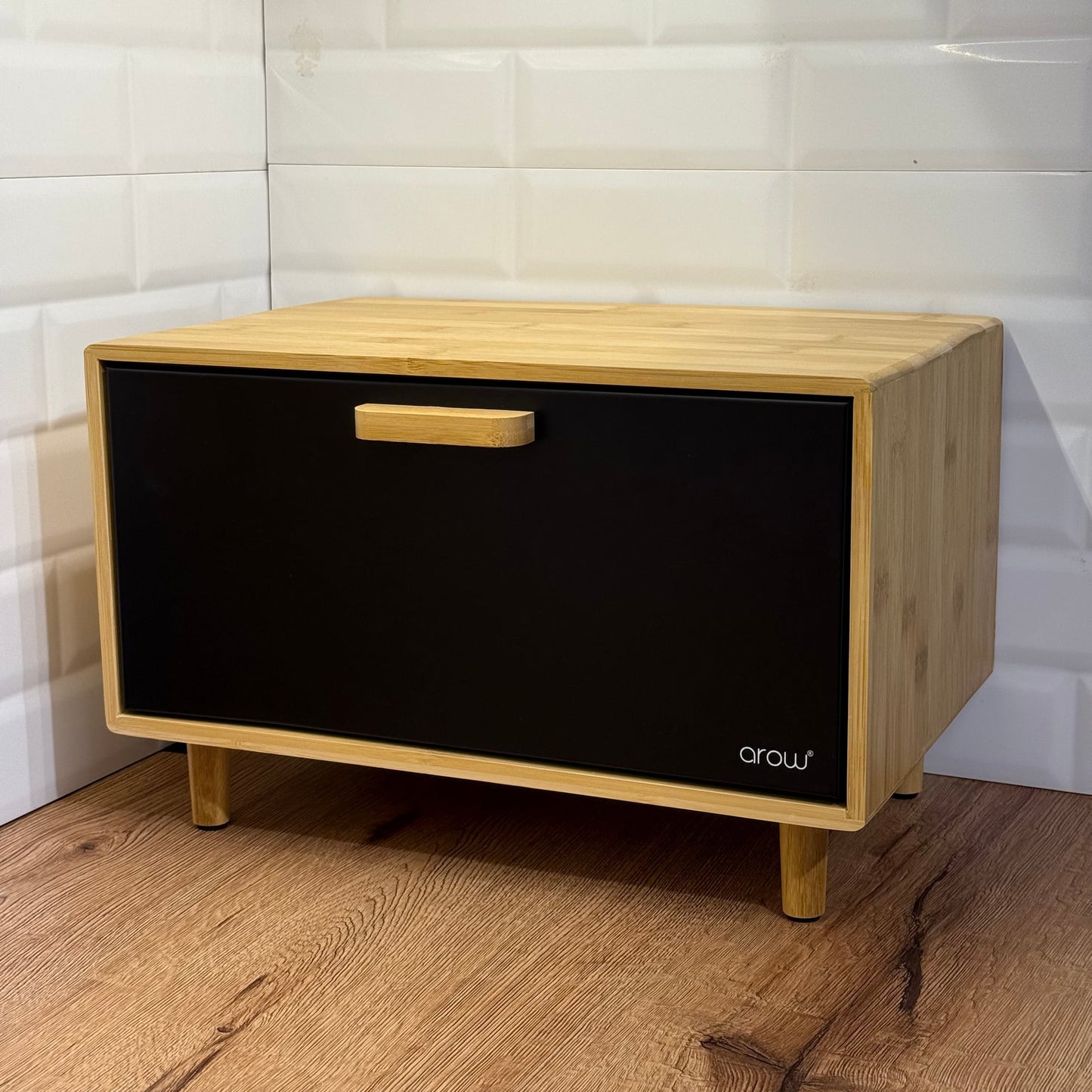 Eva Ayaklı Bambu Ekmeklik Siyah