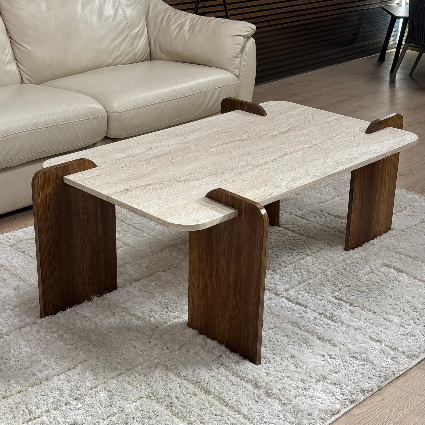 Boho Pinterest, Traverten Desen, Büyük Boy, Orta Sehpa 120x70x46 cm (Lansman Fiyatı)