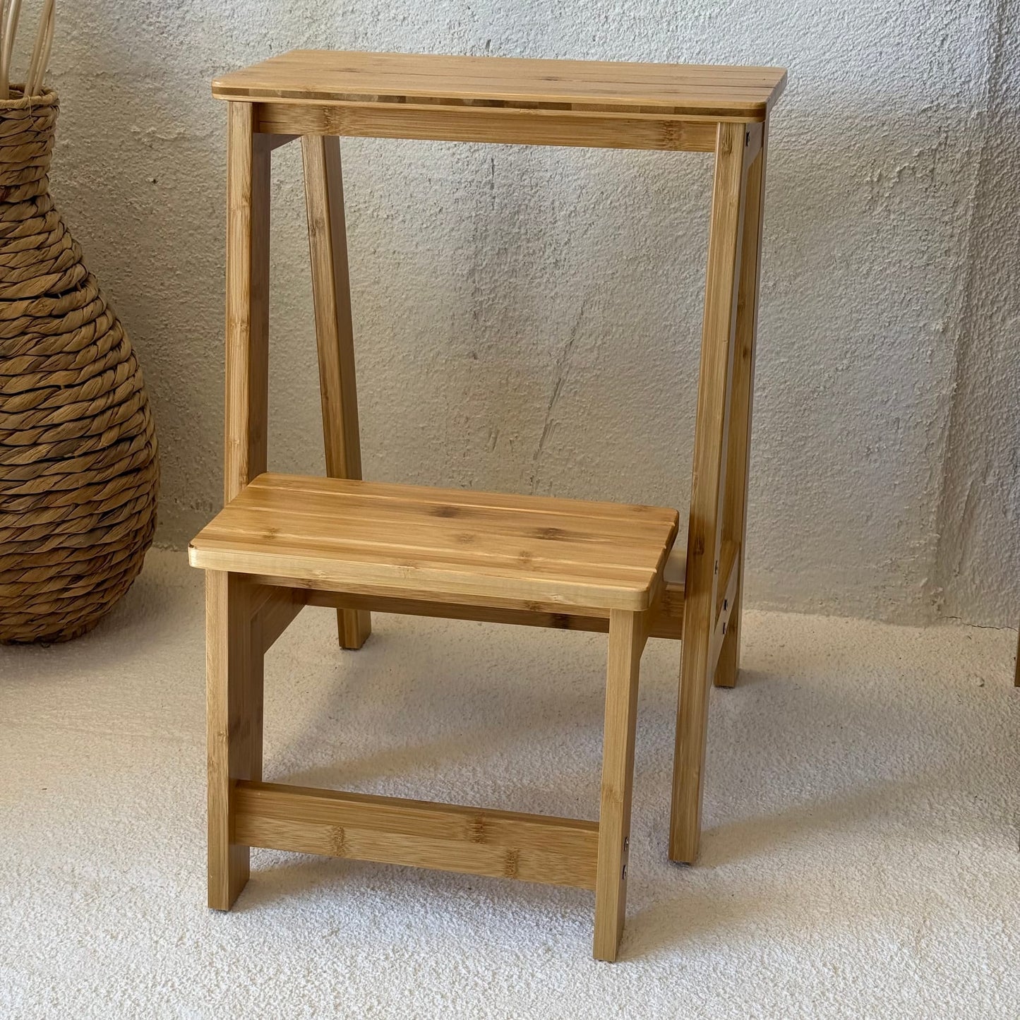 İKAE Bambu Mutfak Banyo Merdiveni (A Kalite) 53x38x48 cm