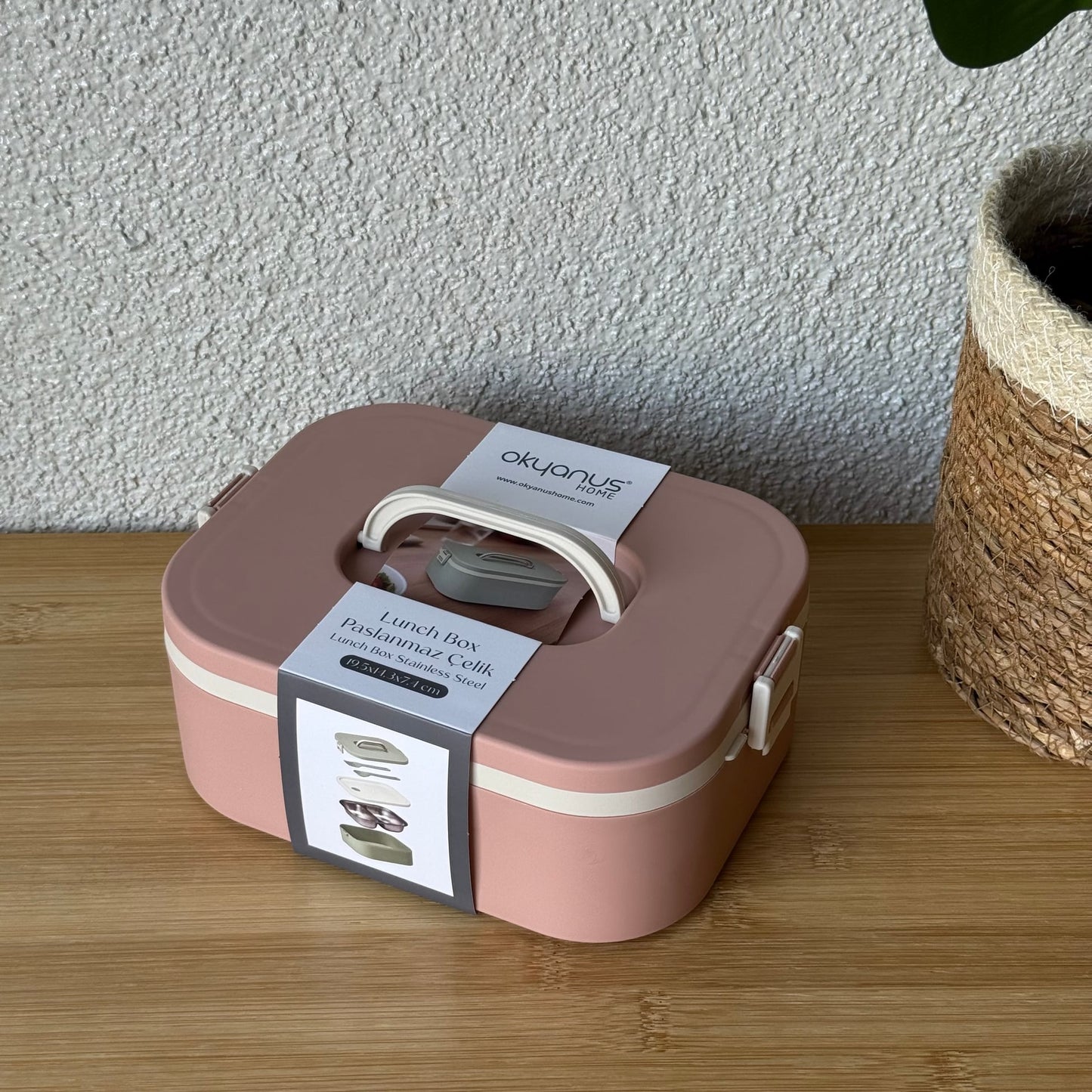 Okyanus Lunch Box Paslanmaz Çelik Pudra 19,5x14,3x7,4 CM