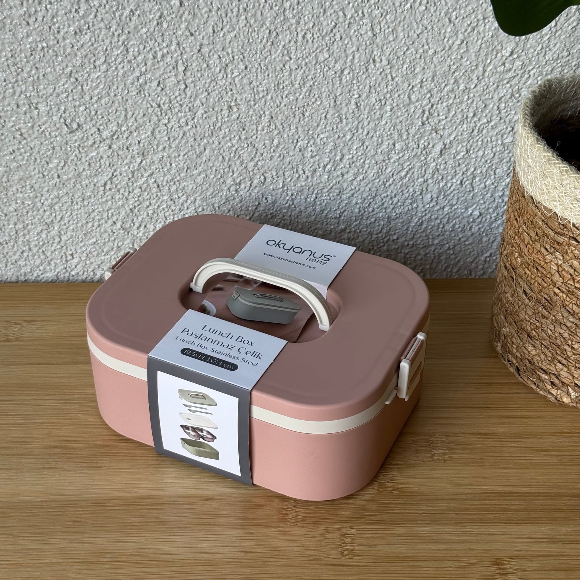 Okyanus Lunch Box Paslanmaz Çelik Pudra 19,5x14,3x7,4 CM