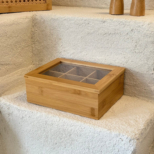 Ross Bölmeli Bambu Çay Kutusu 21x16x7 cm