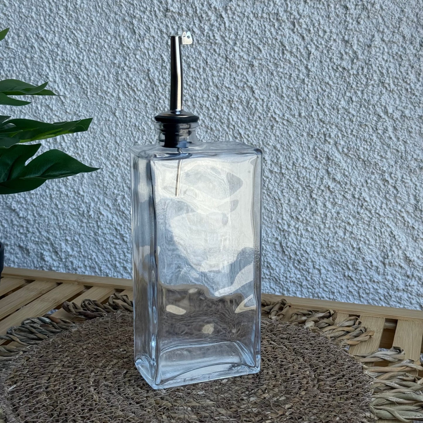 Barotti Dikdörtgen Cam Yağdanlık 500 ML Gümüş