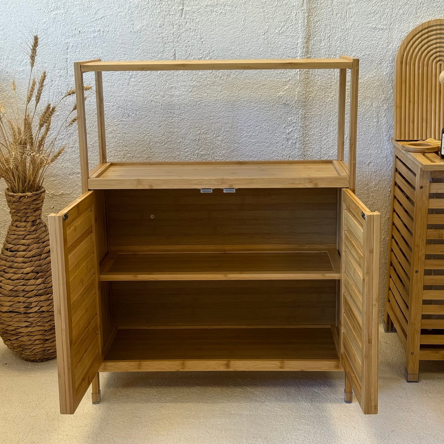 Miena Çok Amaçlı Bambu Dolap 63x27x85 cm