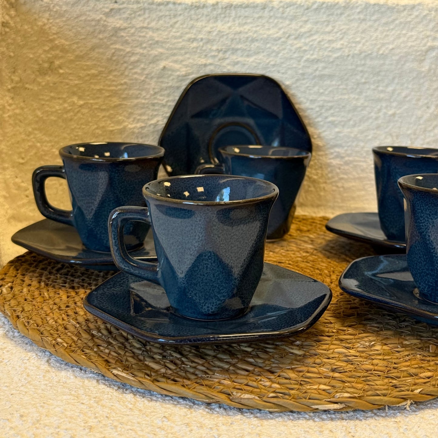 İris Porselen Kahve Fincan Takımı Mavi