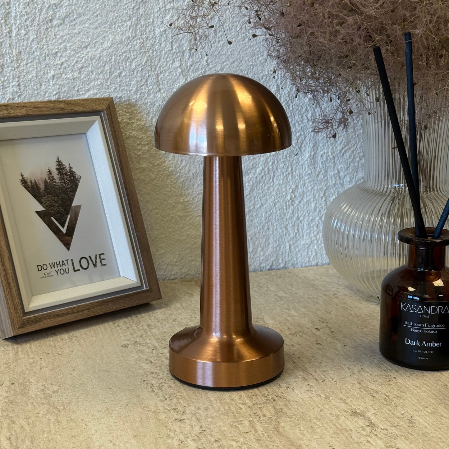 Mira Yuvarlak Masaüstü, 3 Fonksiyonlu Led Lamba Şarjlı 23 cm Rose