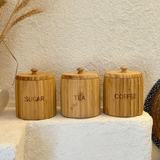 Miena Bambu Tombul Kavanoz Baharatlık Seti (Süper Fiyat)