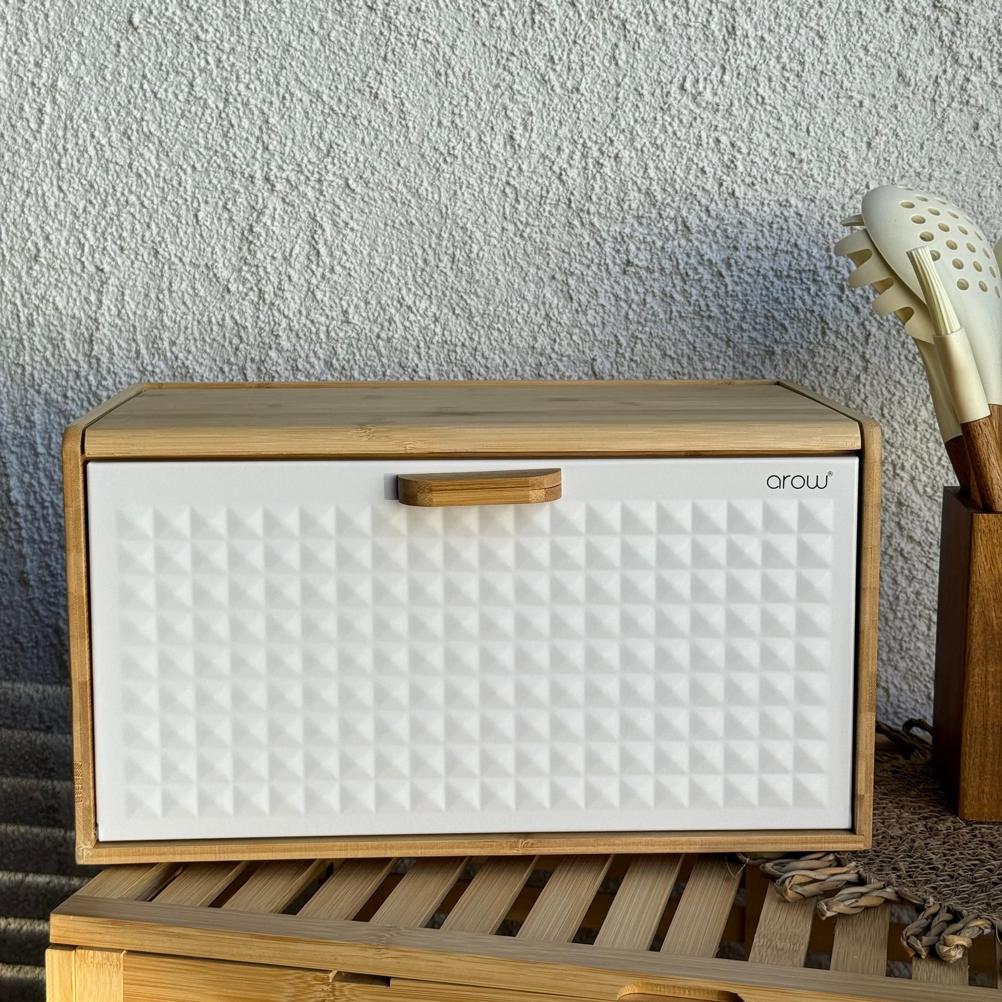 Wilda Bambu Ekmek Kutusu Beyaz