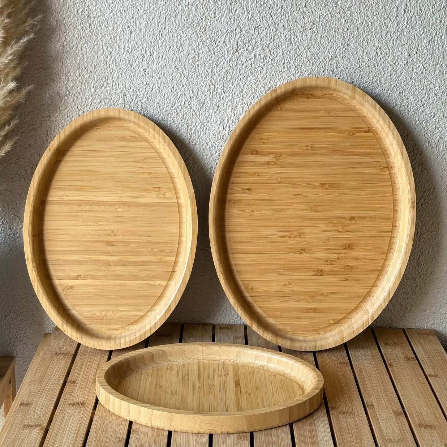 Leonardo Bambu 3 Boy Bambu Oval Tepsi Seti