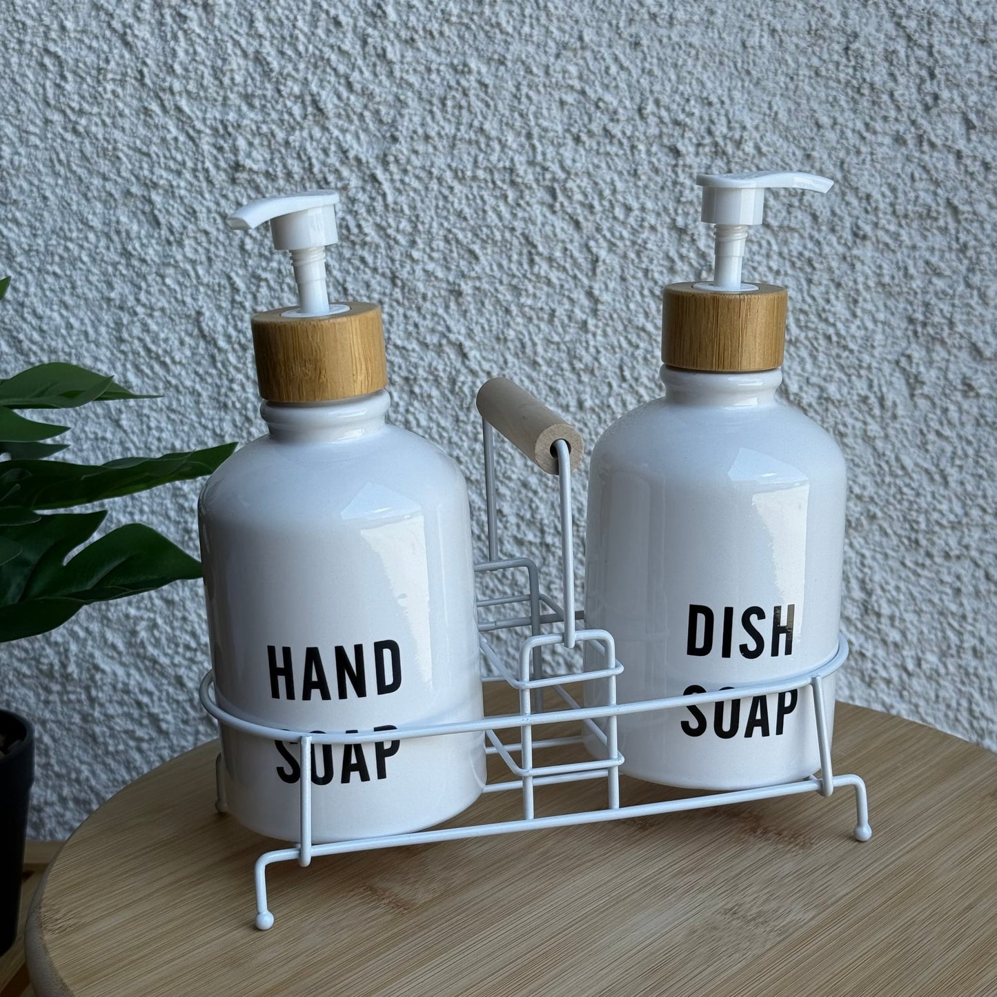 Tidy Standlı Sıvı Sabunluk Seti Beyaz