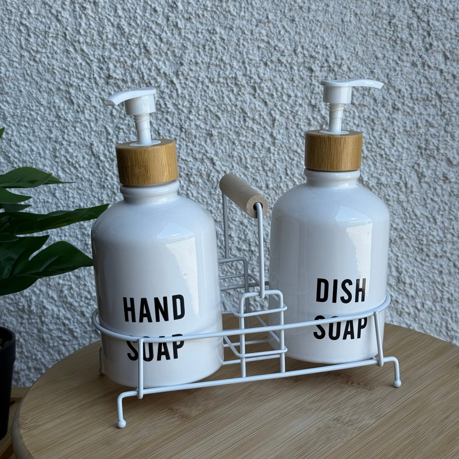 Tidy Standlı Sıvı Sabunluk Seti Beyaz