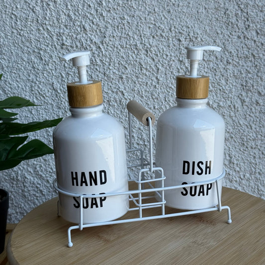 Tidy Standlı Sıvı Sabunluk Seti Beyaz