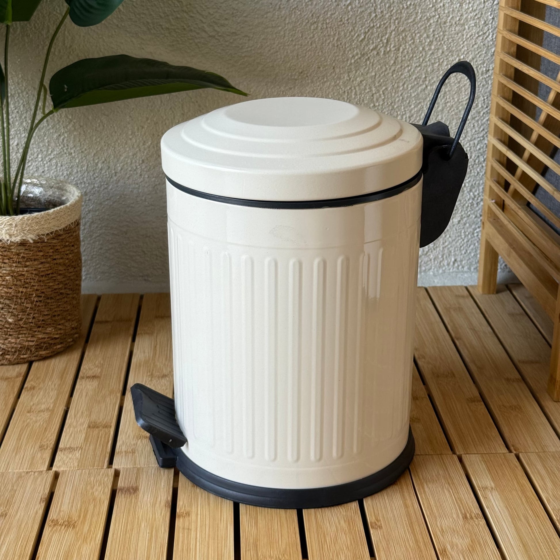 ZRA Vintage Çöp Kovası 5 Litre Krem