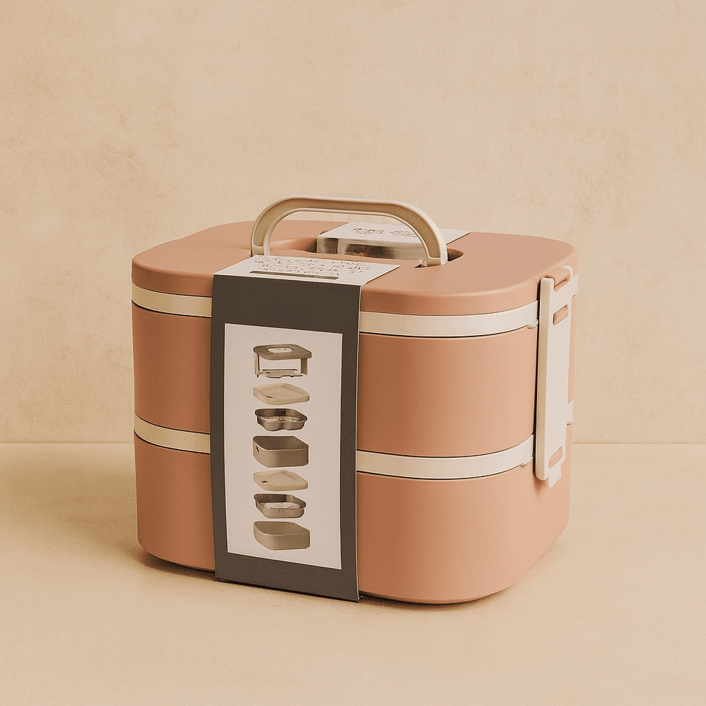 Okyanus 2 Katlı Lunch Box Pudra 19,5x14,3x13,2 CM