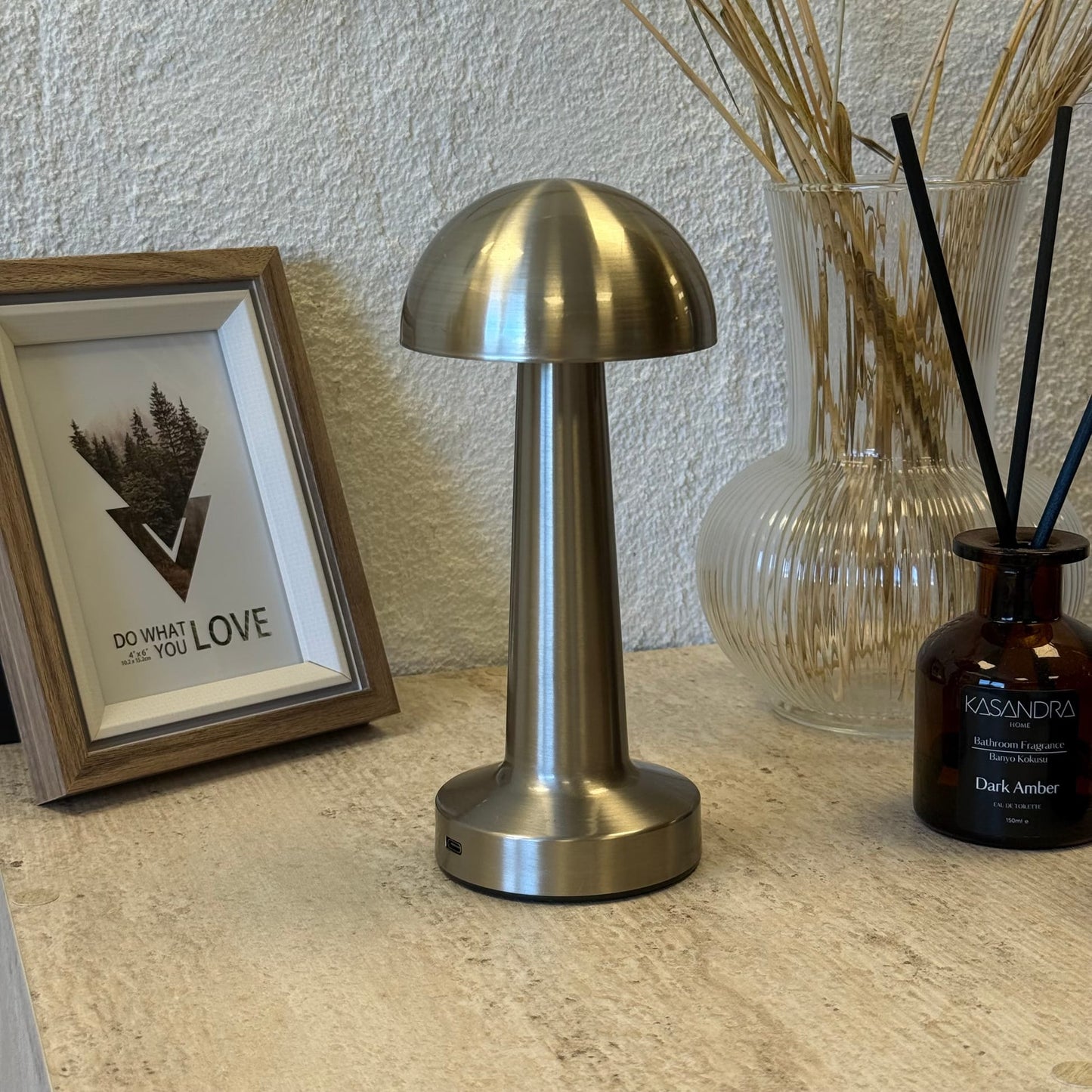 Mira Yuvarlak Masaüstü, 3 Fonksiyonlu Led Lamba Şarjlı 23 cm Gümüş