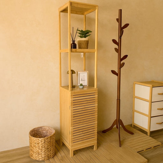 Pnl 3 Katlı Bambu Raf Dolap (KOD:10303)